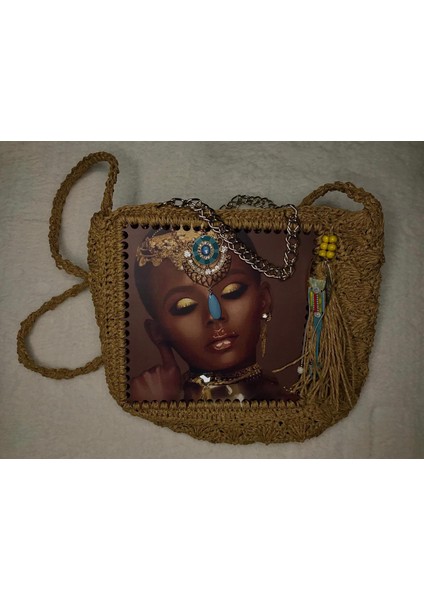 Hasır Taşlı Görselli Kadın Çanta fiyatları