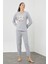 Peluş Baskılı Pijama Takım 2