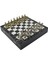 Gifthome Orta Boy Metal Osmanlı-Bizans Satranç Takımı Parlak ve Mermer Desenli Sandıklı Mdf Tahtası (36X36X6 Cm.) 2