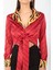 Kırmızı Baskılı Saten Gömlek 5