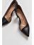 Luvi 353 Siyah Cilt Topuklu Kadın Ayakkabı