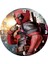 Cakatablo Deadpool ve Şehir Manzarası Duvar Saati (Çap 50X50 cm ) 1