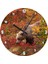 Cakatablo Sonbahar Renkli Ormandaki Boz Ayı Görseli Duvar Saati (Çap 30X30 Cm) 1