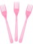 Pembe Renk Lüks Plastik Çatal 25 Adet 1