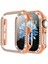 Apple Watch Uyumlu 7 45MM Elmas Taş Kaplama Önü Açık Sert Rubber Kılıf - Rose Gold 1