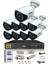 9 Kameralı 5 Mp Lensli 1080P Full HD Kamera Seti - Gece Görüşlü - Su Geçirmez - Cepten İzle 1