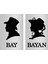 Bay-Bayan Wc Yönlendirme Yazısı Metal 8X13CM 2 Adet 1