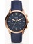 Online Kordon Fossil FS1138 Uyumlu Lacivert Deri Saat Kordonu 5