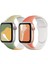 Apple Watch Seri 10 46MM, Seri 9/8/7/6/se/5/4/3 Desenli Silikon Kordon 45MM 44MM 42MM Uyumlu Sarı-Pembe 4