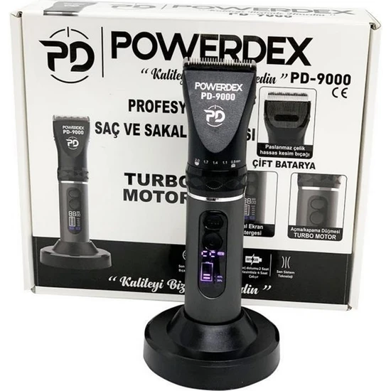 Powerdex PD-9000 Profesyonel Dijital Şarjli Traş Makinesi
