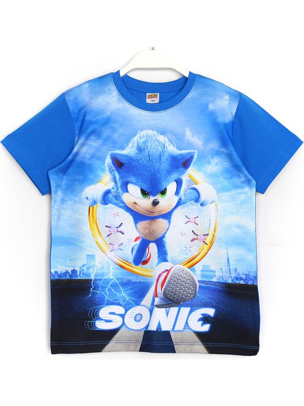 DobaKids Kirpi Sonic The Hedgehog T-Shirt Mavi Renk