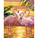 Tabdiko Sayılarla Boyama Seti 40 x 50 cm Tuval Şasesine Gerili Flamingo Ailesi