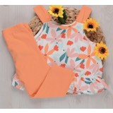 Glossy & Softy Baby Çiçek Baskılı Kız Çocuk Elbiseli Tayt Takım