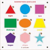 Ahtek Ahşap Eğitici 3D Geometrik Şekiller Bultak Yapboz Puzzle Oyuncak