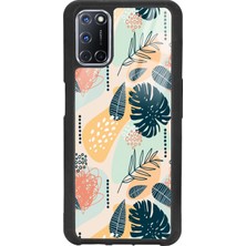 Spoyi Oppo A52 - A72 Retro Yaprak Tasarımlı Glossy Telefon Kılıfı