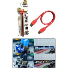 VER010-X Pcı-E Rider Kartı Pcıe 1x Ila 16X Ila 16X Için Gpu Madencilik Slot Adaptörü Kart Sata Olmadan Kırmızı