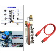 VER010-X Pcı-E Rider Kartı Pcıe 1x Ila 16X Ila 16X Için Gpu Madencilik Slot Adaptörü Kart Sata Olmadan Kırmızı