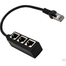 2 Adet 1 Ila 3 Ethernet Lan Ağ Kablosu Splitter 3 Yollu Genişletici Adaptörü(Yurt Dışından)