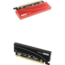 Charmant 2 Adet Nvme M.2 Ngff SSD Ila 3.0 X16 Adaptörü Genişletme Kartı ve Soğutucu Durumda