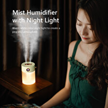 Top Decor Gece Lambası Dijital Ekranlı Çift Sprey Mist Nemlendirici (Yurt Dışından)