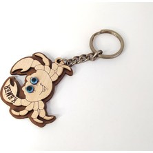 Hd Marketim Yengeç Anahtarlık Nazar Boncuklu Ahşap Çanta Süsü Dekor 10852