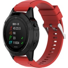 Silikon Bilek Bandı Kayışı W / Fenix ​​5 S Için Toka Spor Spor Izle Kırmızı