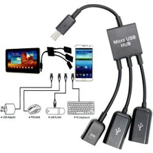 Mikro USB Hub Splitter, Mikro USB Erkek 2x Tip-A Çift Kadın Otg Adaptörü +(Yurt Dışından)