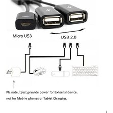 Mikro USB Hub Splitter, Mikro USB Erkek 2x Tip-A Çift Kadın Otg Adaptörü +(Yurt Dışından)