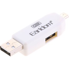 Otg Adaptörü Tf Kart Okuyucu Için Mikro USB Kablosu Adaptörü -, 65MM * 17MM * 14MM Beyaz