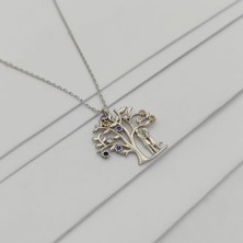 925 Gümüş Gümüş Yaşam Ağacı Kolye 925 Ayar