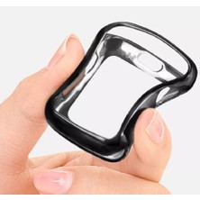 Gregoss Apple Watch Uyumlu Seri 4 5 6 Se (44 Mm) Siyah Önü Kapalı Yumuşak Silikon Koruyucu