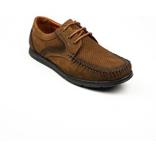 Nobel 1051 Bağcıklı Taba Nubuk Deri Erkek Günlük Ayakkabı