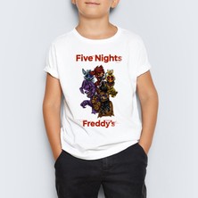 Morinna  Five Nights At Freddy's Baskılı Unisex Çocuk Tişört T-Shirt Mr-09
