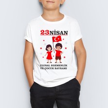 Morinna 23 Nisan Atatürk Baskılı Unisex Çocuk Tişört T-Shirt Mr-05