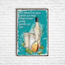 Rakı Alkol Retro Ahşap Poster