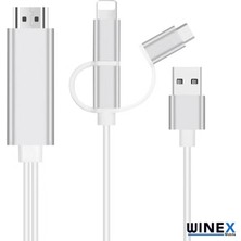 Winex 3in1 Arsky Micro, Type-C, Lightning To 4K HDMI Hdtv Dönüştürücü