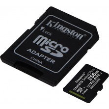 Kingston SDCS2/256GB CL10 100MB/S Microsd (Sd Adaptörlü)