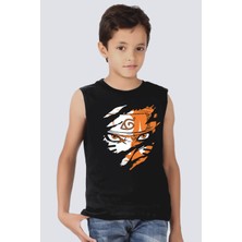 Rock&Roll Sert Naruto Siyah Kısa Kollu Erkek Çocuk T-Shirt