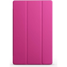 Fuchsia Lenovo M10 TB-X306F Uyumlu Fuchsia Smart Cover Standlı 1-1 Kılıf Flip Smart Akıllı Tablet Kılıfı