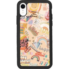 Spoyi Apple iPhone Xr Vintage Sticker Tasarımlı Glossy Telefon Kılıfı