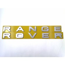 Behin Dizayn RANGE ROVER UYUMLU Bagaj Yazısı Açık Gri 355mm-30mm350mm-30mm