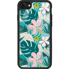 Spoyi Apple iPhone 7 - 8 Yaprak Sanatı Tasarımlı Glossy Telefon Kılıfı