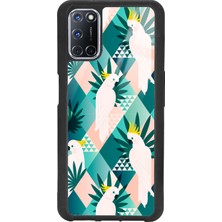 Spoyi Oppo A52 - A72 Retro Papağan Tasarımlı Glossy Telefon Kılıfı
