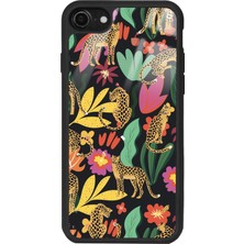 Spoyi Apple iPhone 7 - 8 Çiçekli Kediler Tasarımlı Glossy Telefon Kılıfı