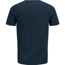 Jack & Jones 2YETSBS32580  12184987 On  Buyuk Beden 0 Yaka Kısa Kol Tshirt Lacivert