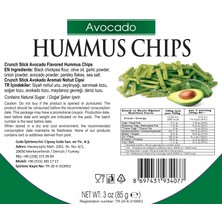 Cipsaş Crunch Stick Avokado Aromalı Vegan Glütensiz Zeytinyağlı Fırınlanmış Nohut Cipsi (Hummus Chips)