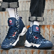 Kın BC14833 Mavi Erkek Basketbol Ayakkabıları Sneakers Spor Ayakkabı Taban Giyim (Yurt Dışından)