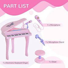 Oyuncak Piyano - Müzikli Eğitici Piyano - Elektronik Org - Tabureli Masa