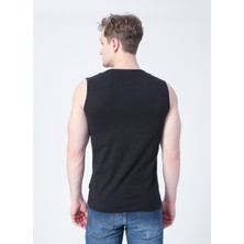 Bad Bear 22.01.23.002_Tribe Tank-Top Düz Yaka Normal Kalıp Düz Siyah Erkek Atlet