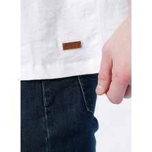 Lee Cooper Thomas Erkek %100 Pamuk Oversize Bisiklet Yaka T-Shirt Off White